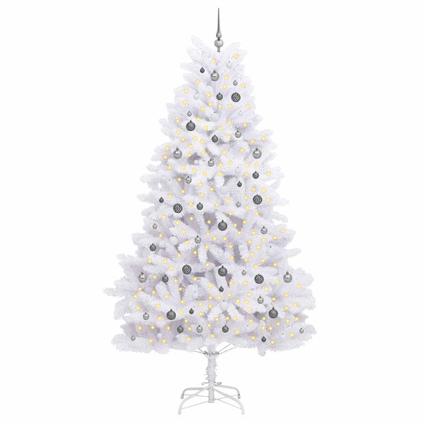 Tekojoulukuusi Valkoinen 128 x 128 x 270 cm PVC ja metalli