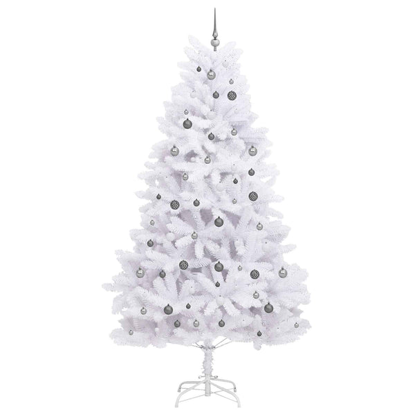 Tekojoulukuusi Valkoinen 128 x 128 x 270 cm PVC ja metalli