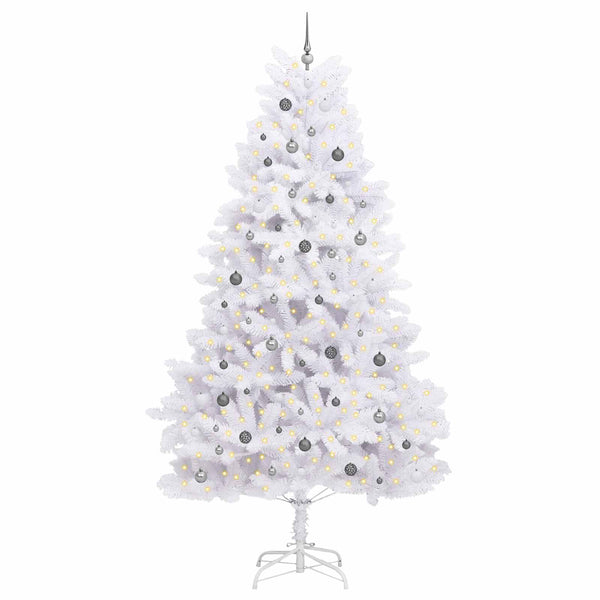 Tekojoulukuusi Valkoinen 138 x 138 x 300 cm PVC ja metalli