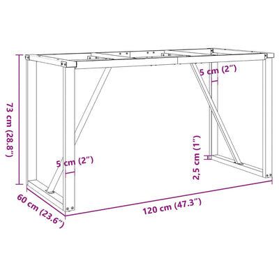 Ruokapöydän jalat O-muoto 120x60x73 cm valurauta