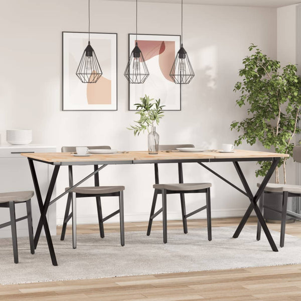 Ruokapöydän jalat X-muoto 180x80x73 cm terästä
