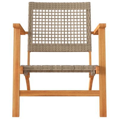 Puutarhatuolit 2 kpl beige polyrottinki ja akasiapuu