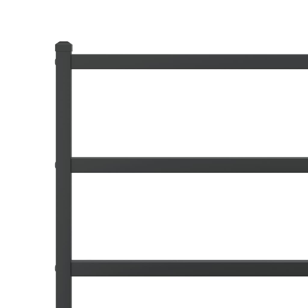 Musta metallinen sängynrunko päädyllä Mincu 75x190cm