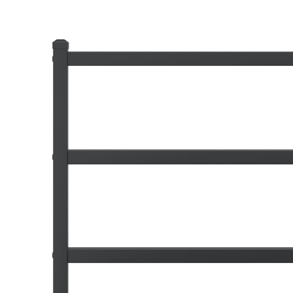 Musta metallinen sängynrunko päädyllä Mincu 90x190cm