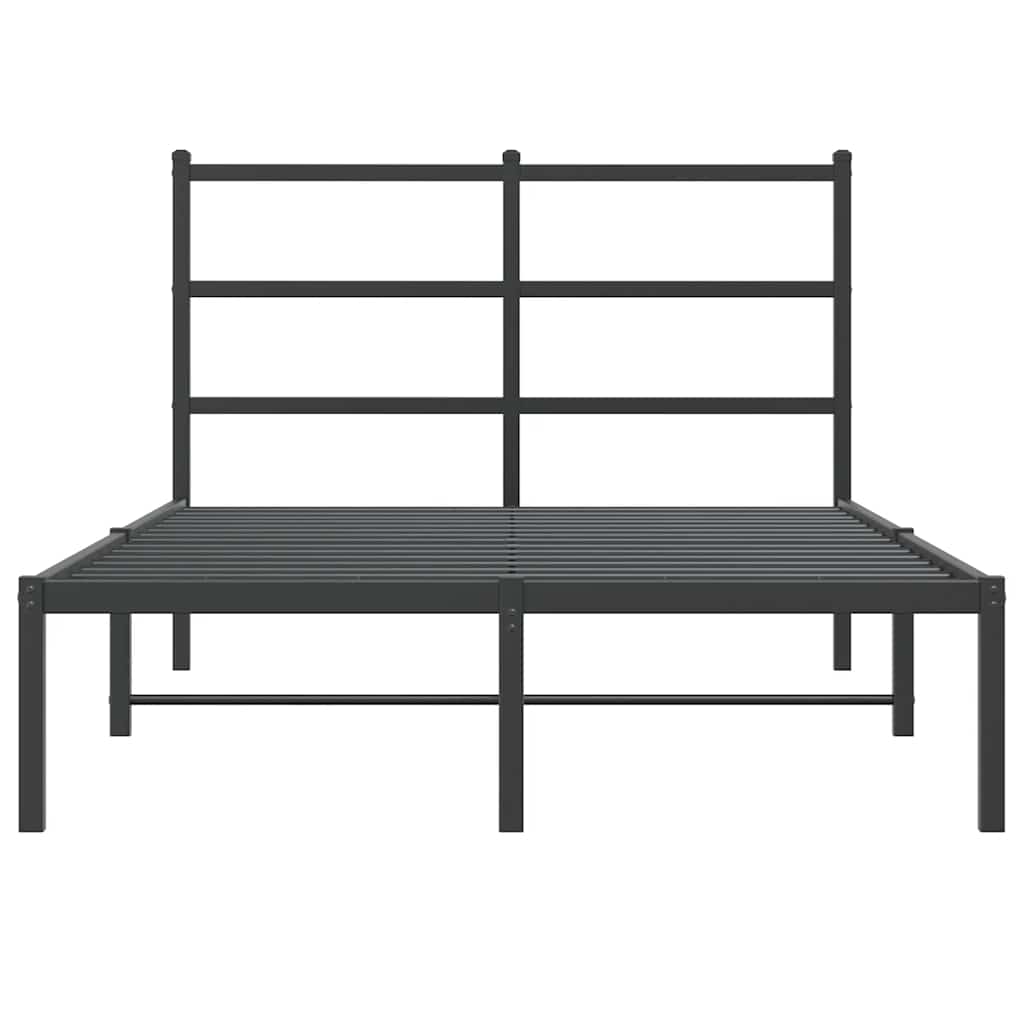 Musta metallinen sängynrunko päädyllä Mincu 120x190cm