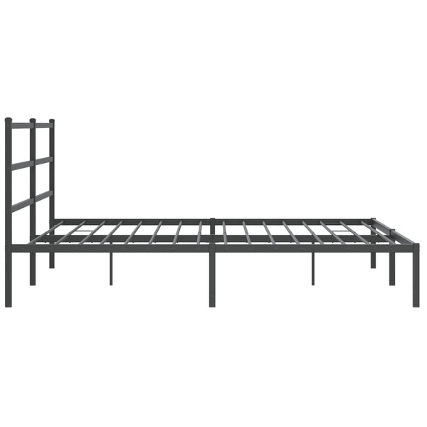 Metallinen sängynrunko päädyllä musta 200x200 cm