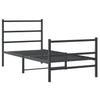 Musta metallinen sängynrunko päädyillä Mincu 90x190cm