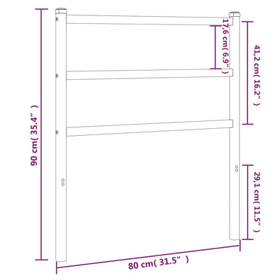 Metallinen sängynpääty musta 75 cm