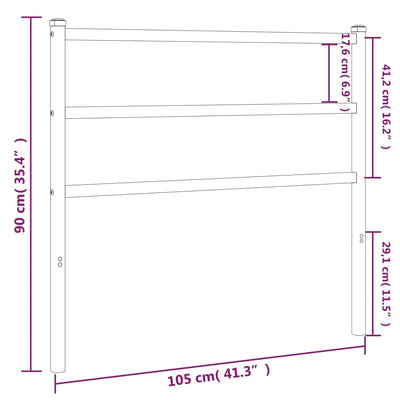 Metallinen sängynpääty musta 100 cm