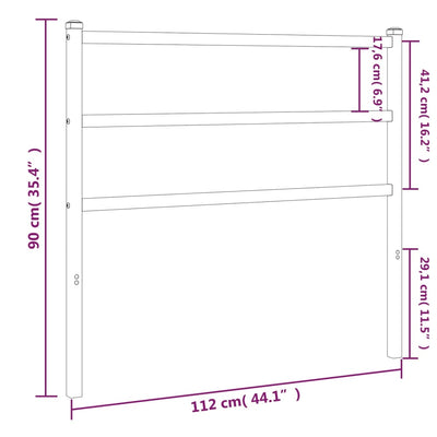 Metallinen sängynpääty musta 107 cm