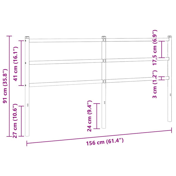 Metallinen vaihtopääty musta 150 cm