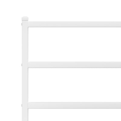 Valkoinen metallinen sängynrunko päädyillä Mincu 90x200cm