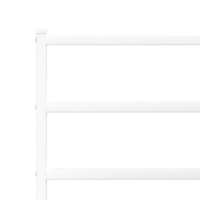 Valkoinen metallinen sängynrunko päädyillä Mincu 120x200cm