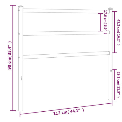 Metallinen sängynpääty valkoinen 107 cm