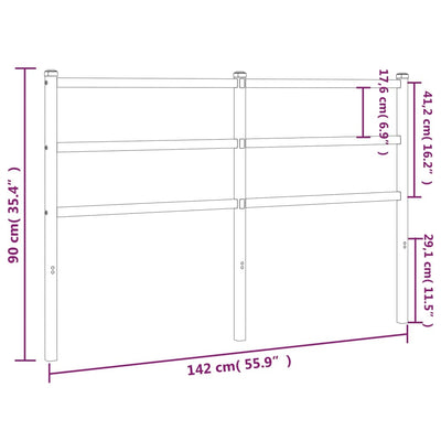 Metallinen sängynpääty valkoinen 135 cm