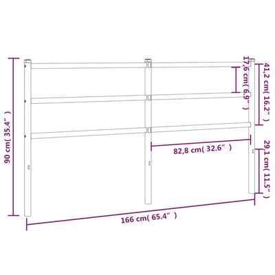 Metallinen sängynpääty valkoinen 160 cm