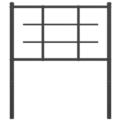 Metallinen sängynpääty musta 75 cm