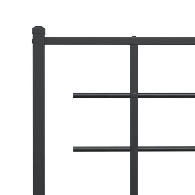 Metallinen sängynpääty musta 135 cm