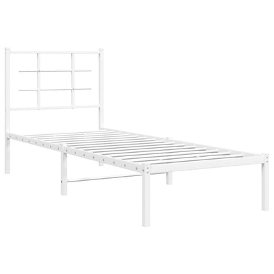 Metallisängynrunko ilman patjaa päätylevy valkoinen 75x190 cm
