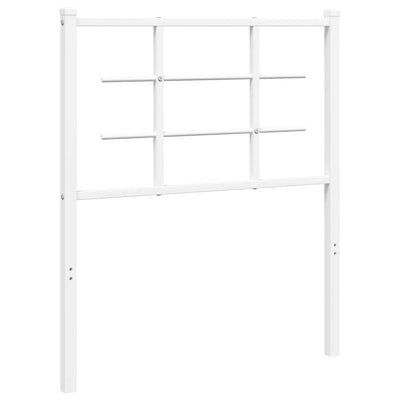 Metallinen sängynpääty valkoinen 75 cm