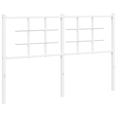 Metallinen sängynpääty valkoinen 135 cm