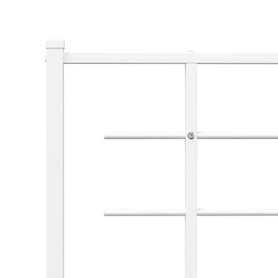 Metallinen sängynpääty valkoinen 135 cm