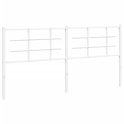 Metallinen sängynpääty valkoinen 180 cm