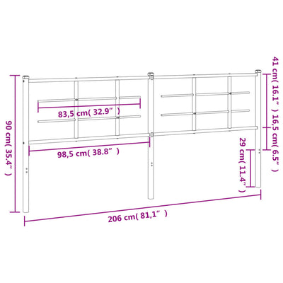 Valkoinen metallinen sängynpääty Stoeana 200cm