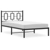 Musta metallinen sängynrunko päädyllä Albatros 100x200cm