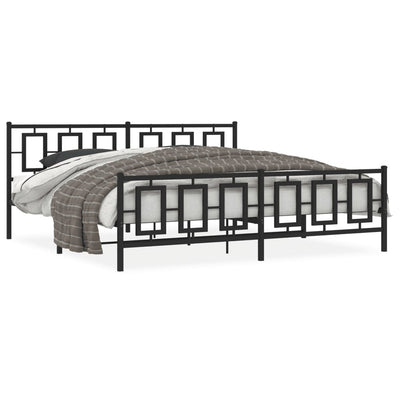 Musta metallinen sängynrunko päädyillä Albatros 193x203cm