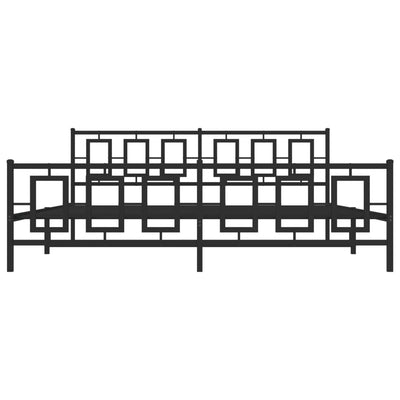 Musta metallinen sängynrunko päädyillä Albatros 193x203cm