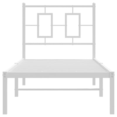 Valkoinen metallinen sängynrunko päädyllä Albatros 80x200cm