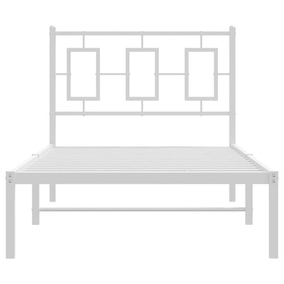 Valkoinen metallinen sängynrunko päädyllä Albatros 90x200cm