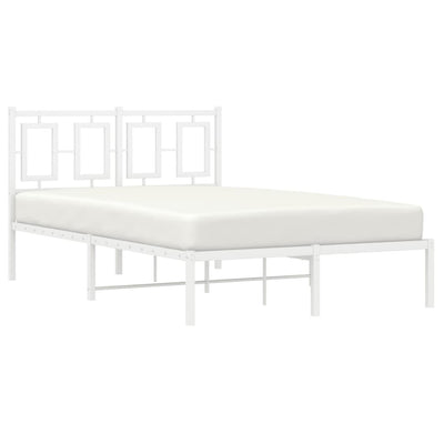 Valkoinen metallinen sängynrunko päädyllä Albatros 120x200cm