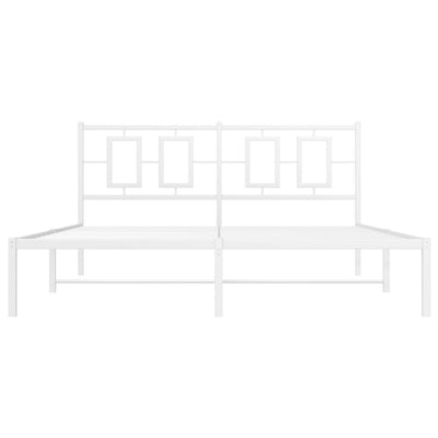 Valkoinen metallinen sängynrunko päädyllä Albatros 160x200cm