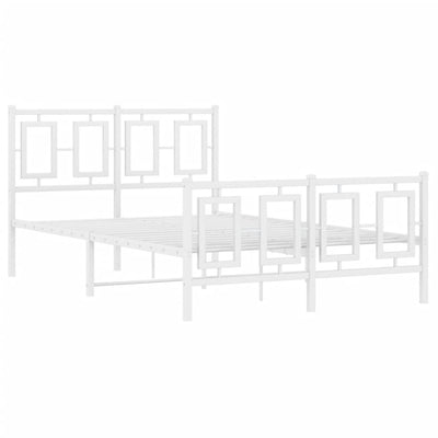 Valkoinen metallinen sängynrunko päädyillä Albatros 120x190cm