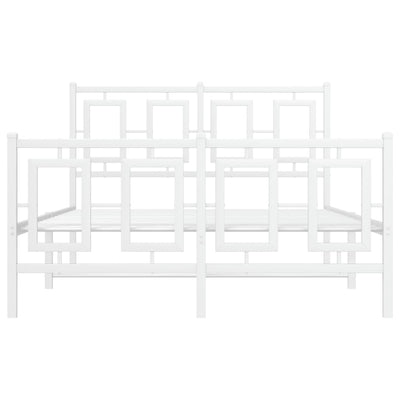 Valkoinen metallinen sängynrunko päädyillä Albatros 120x190cm