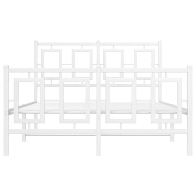 Valkoinen metallinen sängynrunko päädyillä Albatros 120x200cm