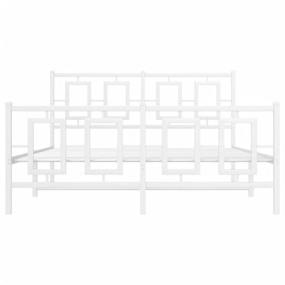 Valkoinen metallinen sängynrunko päädyillä Albatros 135x190cm