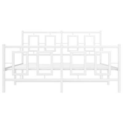 Valkoinen metallinen sängynrunko päädyillä Albatros 140x200cm