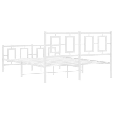 Valkoinen metallinen sängynrunko päädyillä Albatros 140x200cm