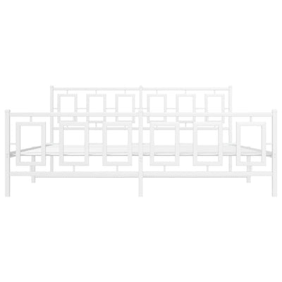 Valkoinen metallinen sängynrunko päädyillä Albatros 183x213cm