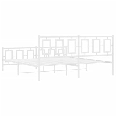 Valkoinen metallinen sängynrunko päädyillä Albatros 183x213cm