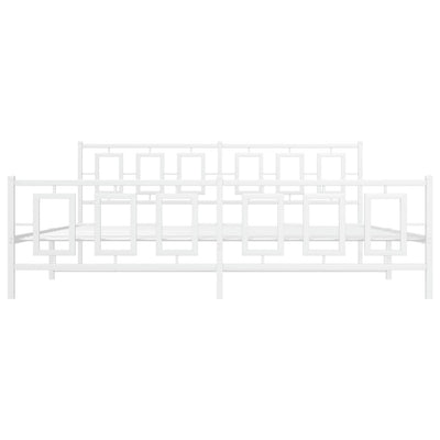 Valkoinen metallinen sängynrunko päädyillä Albatros 200x200cm