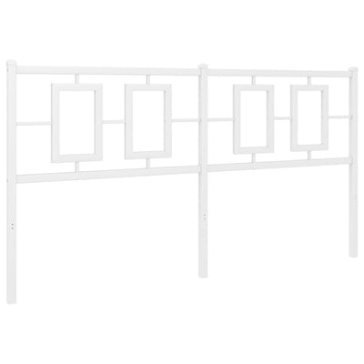 Metallinen sängynpääty valkoinen 160 cm