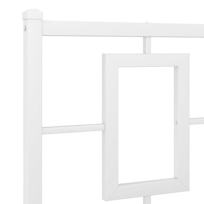 Metallinen sängynpääty valkoinen 200 cm