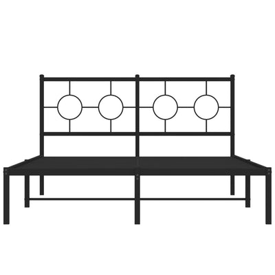 Musta metallinen sängynrunko päädyllä Lulah 140x200cm
