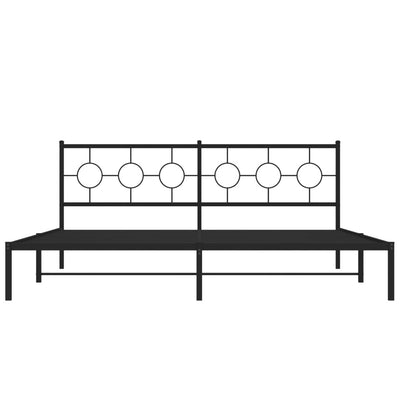 Musta metallinen sängynrunko päädyllä Lulah 200x200cm