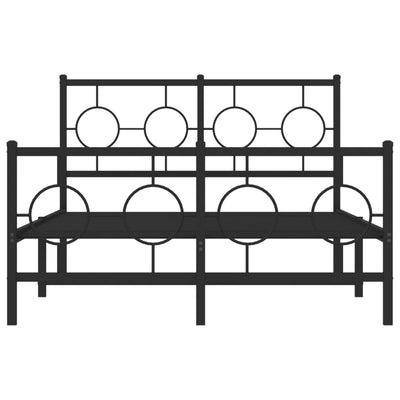 Musta metallinen sängynrunko päädyillä Lulah 120x190cm