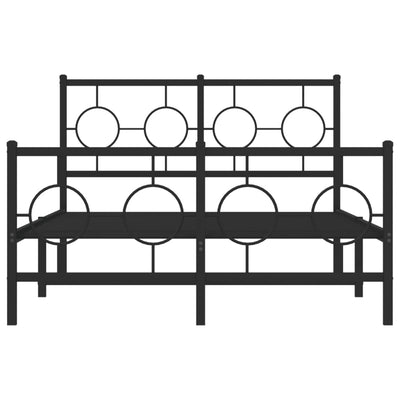 Musta metallinen sängynrunko päädyillä Lulah 120x200cm